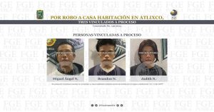 Investigan a Miguel Ángel, Brandon y Judith por robo a casa habitación