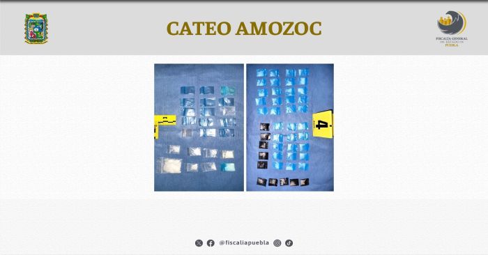 Catean inmueble en Amozoc y localizan drogas