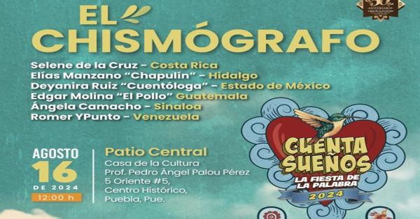 Realizar&aacute;n en Puebla el festival Cuenta Sue&ntilde;os. La Fiesta de la Palabra
