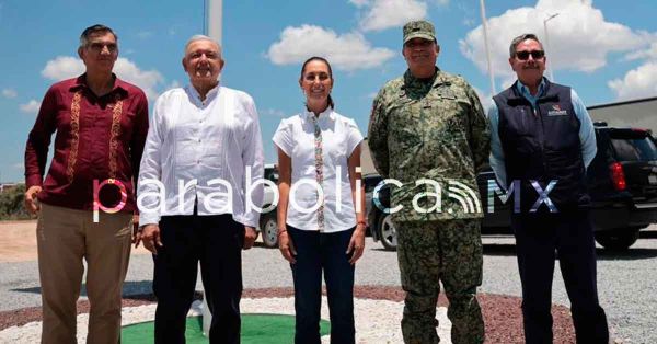 Acompaña Sheinbaum visita de AMLO al Nuevo Centro de Aduanas de Nuevo Laredo