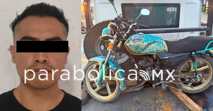 Detienen a dos sujetos en Cuautlancingo a bordo de una motocicleta con reporte de robo