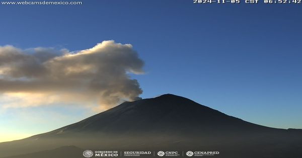 Continúa con actividad el Popocatépetl, registra 1420 minutos de tremor