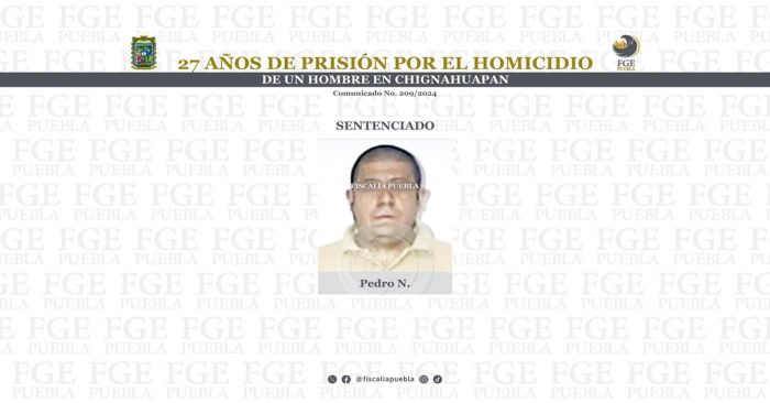 Detienen a Pedro N., se le acusa del delito de homicidio calificado