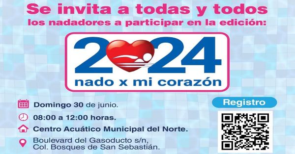Se suma Puebla a la concientización internacional "Nado por mi corazón 2024”