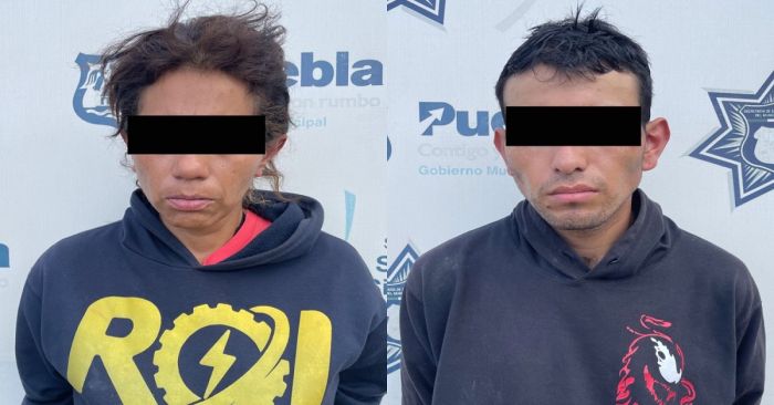 Detienen a una pareja de ladrones en calles de la capital poblana