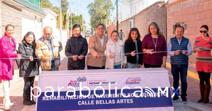 Entrega Lupita Cuautle Torres la rehabilitación de la calle Bellas Artes