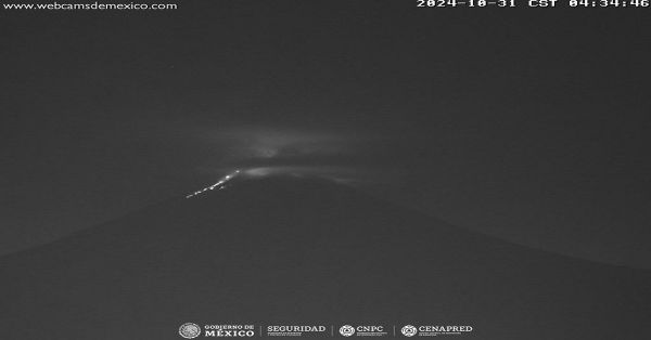 Intensa actividad registra el Popocatépetl este fin de mes