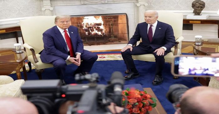 Se reúnen Trump y Biden, califican como cordial este encuentro