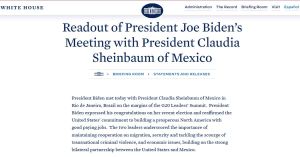 Sostienen encuentro Joe Biden y Claudia Sheinbaum