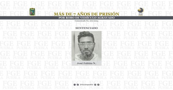 Detienen a José Fabián N., es responsable del delito de robo de vehículo agravado