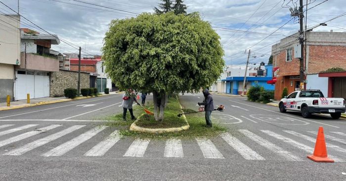 Realizan mantenimiento a más de 12 millones de metros cuadrados de áreas verdes en la capital poblana