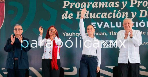 Promete Sheinbaum en Tlaxcala continuar la Nueva Escuela Mexicana