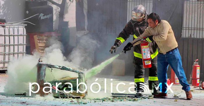 Emiten recomendaciones para el uso y manejo de extintores en San Andrés Cholula