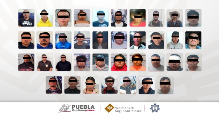 Detienen en Puebla a 38 personas: SSP