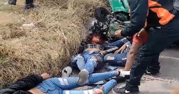 Hay tres heridos en Tlalancaleca, fueron atropellados por un microbús