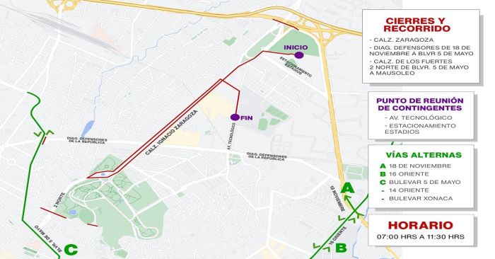 Habr&aacute; cierres viales este lunes 29 de abril por revista para Desfile del 5 de mayo