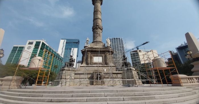 Inicia restauración de la columna de Independencia