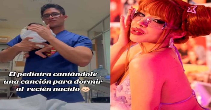 Viralizan video de pediatra poblano, arrulla a recién nacido con canción de Yeri Mua