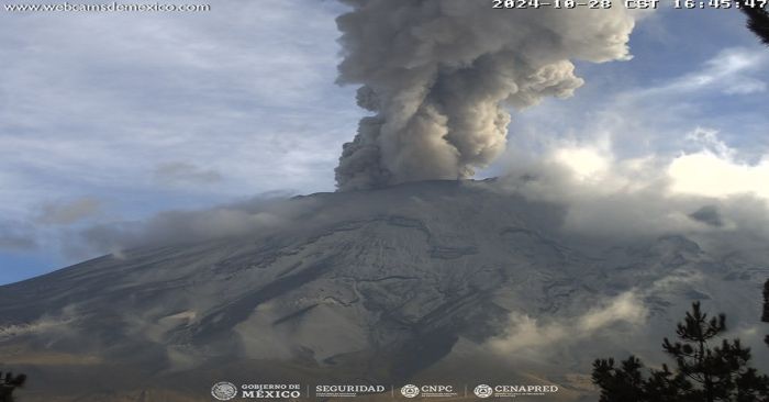 Amanece con actividad el Popocatépetl, registra 1434 minutos de tremor