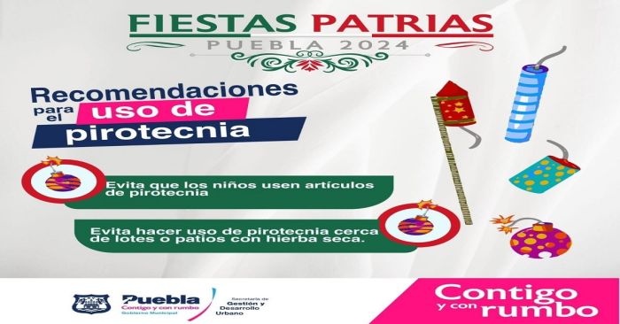 Emite Ayuntamiento de Puebla medidas de prevención para estas Fiestas Patrias