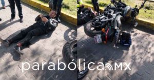 Se accidenta motociclista frente al Museo del Ferrocarril