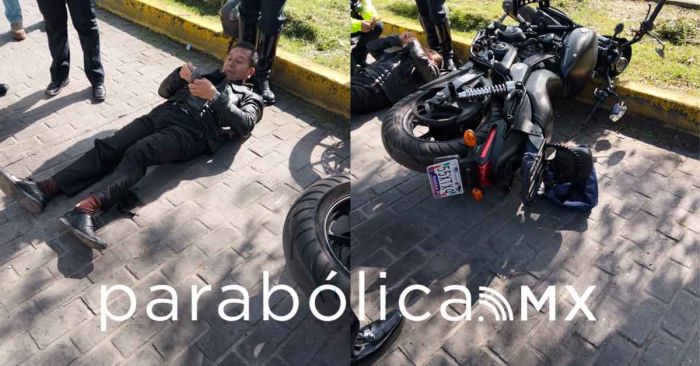 Se accidenta motociclista frente al Museo del Ferrocarril