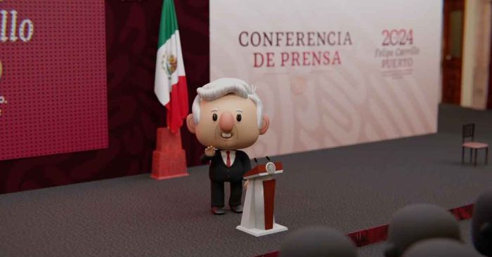 Estrena AMLO cortinilla para arrancar “la mañanera”