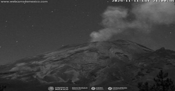 Registra Popocatépetl 30 exhalaciones y un sismo este martes