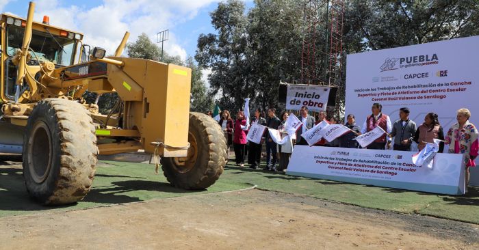 Inician rehabilitación de cancha en Centro Escolar