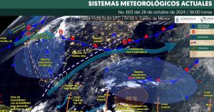 Pronostica Conagua lluvias muy fuertes en Veracruz, Oaxaca, Chiapas, Tabasco y Quintana Roo