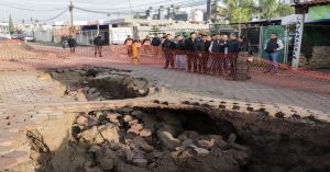 Realizan diagnóstico en calle de San Andrés Cholula donde hay socavón