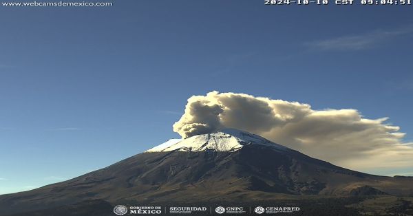 Registra Popocatépetl 31 exhalaciones y una impresionante vista