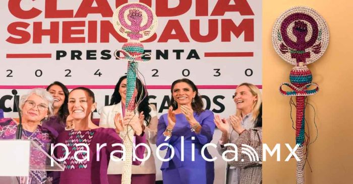 Hecho por artesanas Oaxaqueñas, el “Bastón de Mando de Las Mujeres” que recibió Sheinbaum