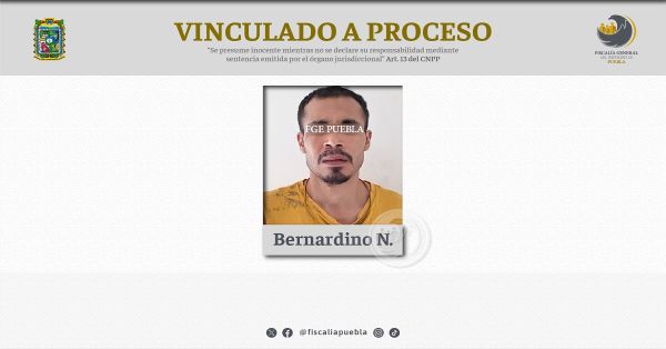 Detienen a Bernardino N. responsable del delito de violación en grado de tentativa