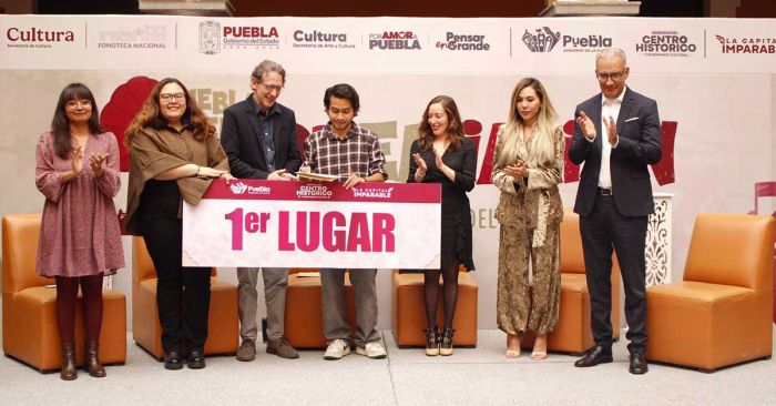 Premian a ganadores del concurso “Puebla Suena: Postales Sonoras del Centro Histórico”