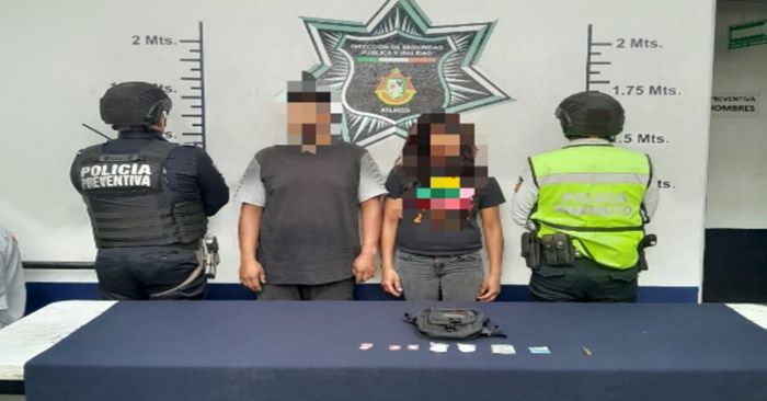 Detienen a una pareja con cristal y marihuana en Atlixco