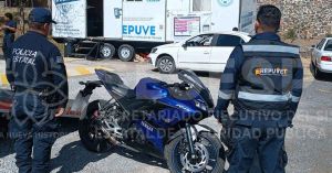 Aseguran en Tlaxcala motocicleta reportada como robada en Morelos