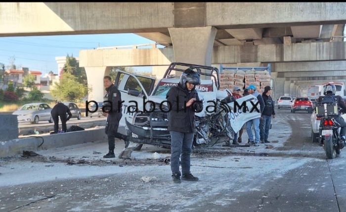 Muere Policía Estatal durante carambola sobre la autopista Puebla-México