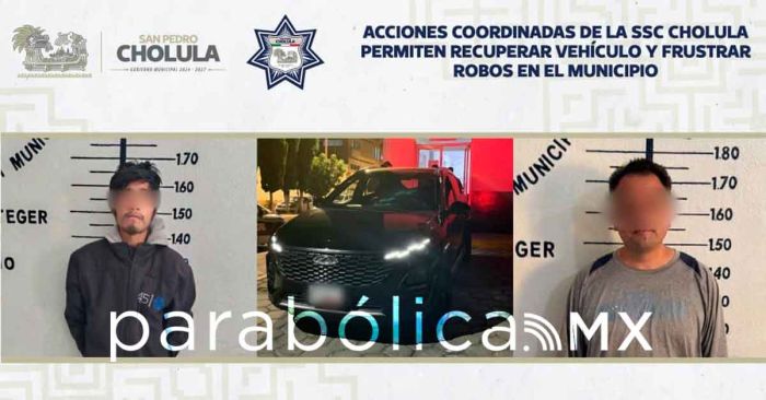 Frustra SSC Cholula atracos en el municipio y recupera vehículo robado