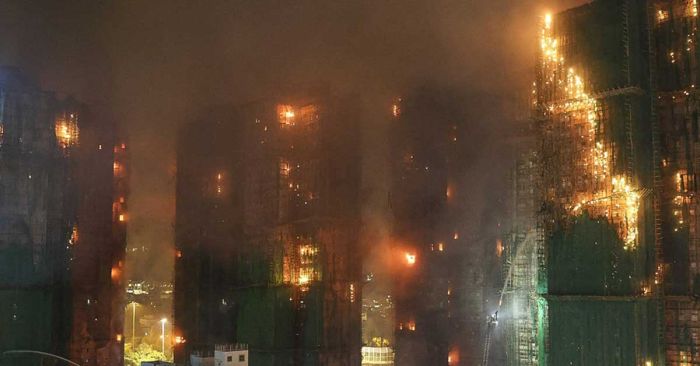 Suman 65 muertos y 279 desaparecidos en incendio de Hong Kong