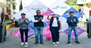 Realizan en San Andrés Cholula mantenimiento urbano en San Francisco Acatepec
