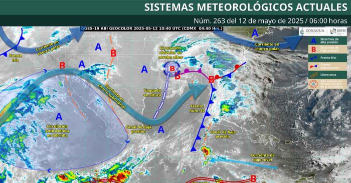 Estima SMN lluvias al Sur y Sureste de México