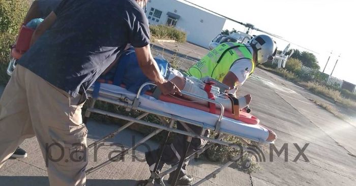 Trasladan v&iacute;a a&eacute;rea a mujer embarazada desde Tehuac&aacute;n a Puebla