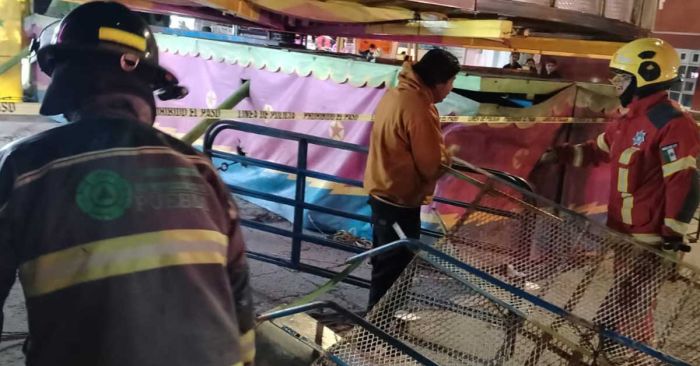 Inhabilitan juego mec&aacute;nico en Lomas de Castillotla por accidente que dej&oacute; 3 heridos