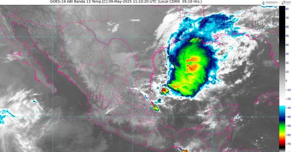 Pronostica SMN lluvias muy fuertes en el Oriente, Centro y Sur de México