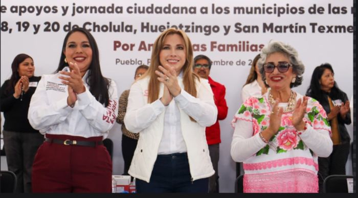 Fortalecen Ceci Arellano y Tonantzin Fernández Atención a Familias de la Región en San Pedro Cholula