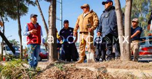 Realiza Policía Auxiliar faena comunitaria en Carretera Federal Puebla-Tlaxcala