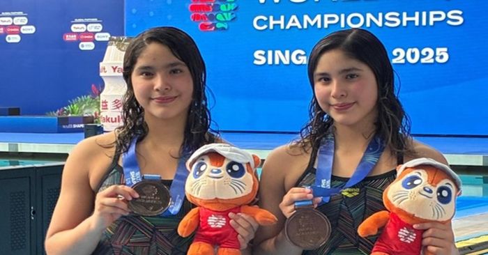 Obtienen clavadistas mexicanas Lía y Mía Cueva bronce