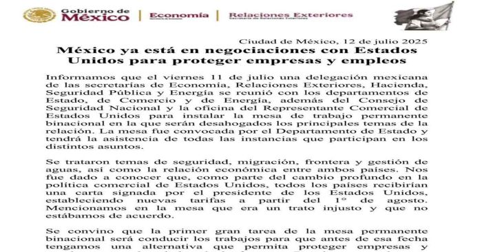 Protegerá México a empresas nacionales en negociación con EU