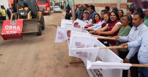 Inicia Tonantzin Fernández con pavimentación en San Cosme Texintla